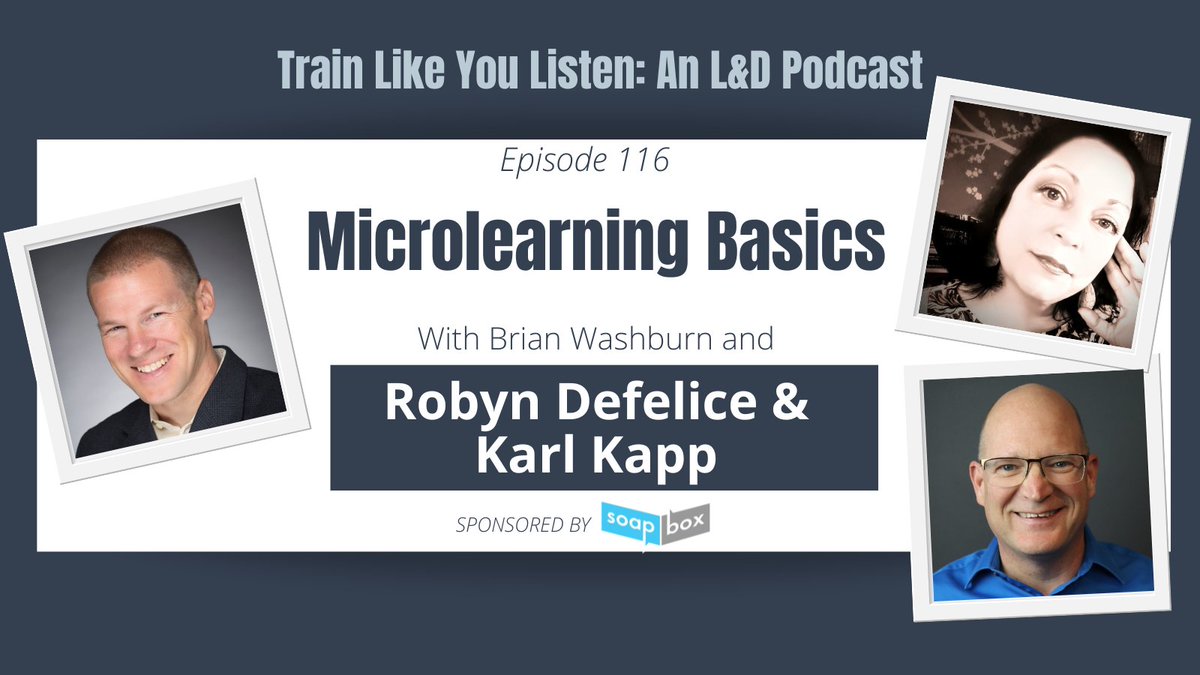 EnduranceLearn's tweet photo. Don't miss Robyn Defelice at #atdcore4 today at 4 PM CDT for a hands-on presentation!
She also joins #flipchartguy with her Microlearning Short and Sweet co-author @kkapp on our podcast today.
Did you know there are at least 6 types of #microlearning?
https://t.co/wGwomlEkfy https://t.co/R1IGqmntOv
