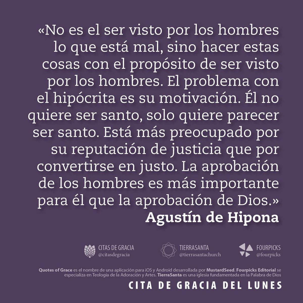 No es el ser visto por los hombres lo que está mal, sino hacer estas cosas  con el propósito de ser visto por los hombres. El problema con el hipócrita  es su, image size:1200x1200