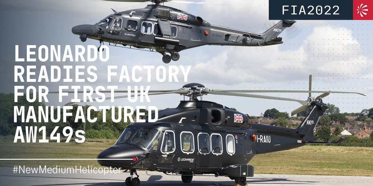 🔴#PressRelease Leonardo readies factory for first UK-manufactured AW149s

#FIA2022 #NMH #NewMediumHelicopter #AVGeek #LevellingUp

uk.leonardo.com/en/news-and-st…