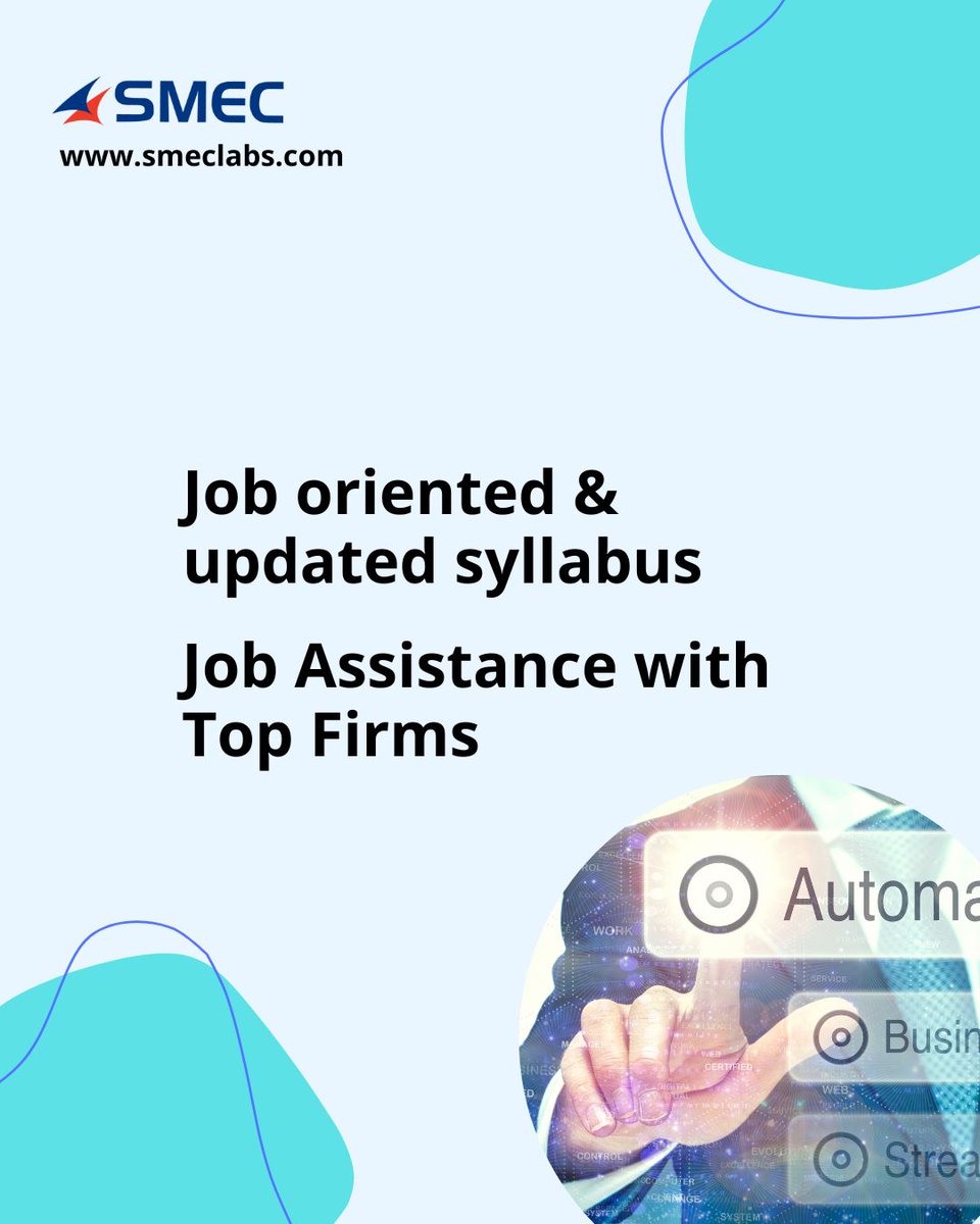 SMEClabs's tweet photo. Automation in the industrial workplace provides the advantages of improving productivity and quality.
Learn Industrial Automation from our experts!
#smeclabs #industrialautomation #automationjobs #automation #automationcourses #automationtraining #freshersjob https://t.co/BWfGkCmVSt