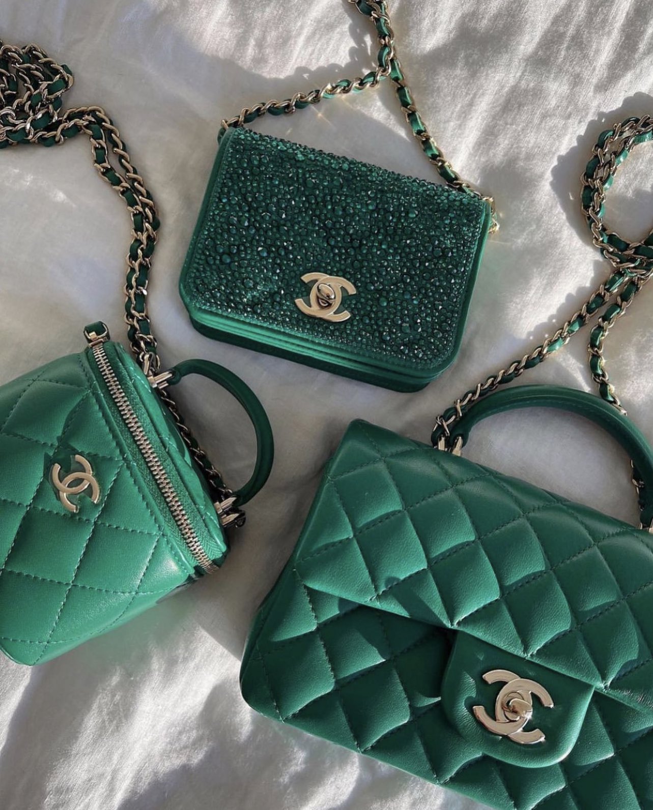 𓃭 on X: Chanel emerald bags  / X