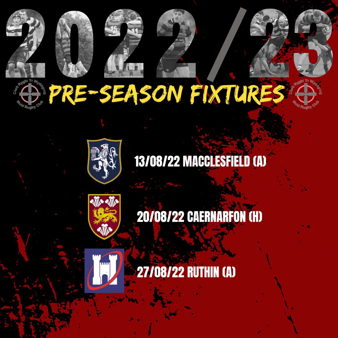 moldrfc's tweet photo. 🗓 | PRESEASON FIXTURES

This season’s senior pre-season fixtures have been finalised. They see us crossing over the boarder in addition to facing some opposition from Division 1 North.

#bloodsweatandbeers 

🔴⚫️ https://t.co/kdFHOqDAV2