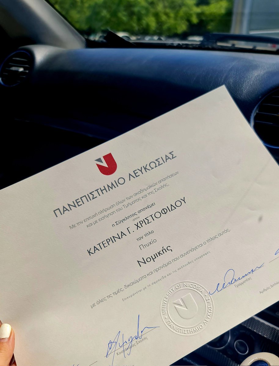 Got it! #nevertoolate <a href="/UNIC_GR/">Πανεπιστήμιο Λευκωσίας</a> <a href="/unic_law/">UNIC School of Law</a> 🙏