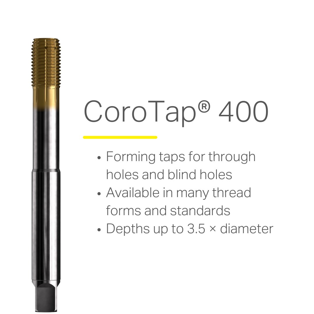 SandvikCoro_IN's tweet image. Developed for through holes and blind-hole operations, CoroTap® tools feature an enhanced edge design and material grade to ensure reduced axial forces and torque. 

Learn more from bit.ly/Tapping-India 

#tapping #tappingtools