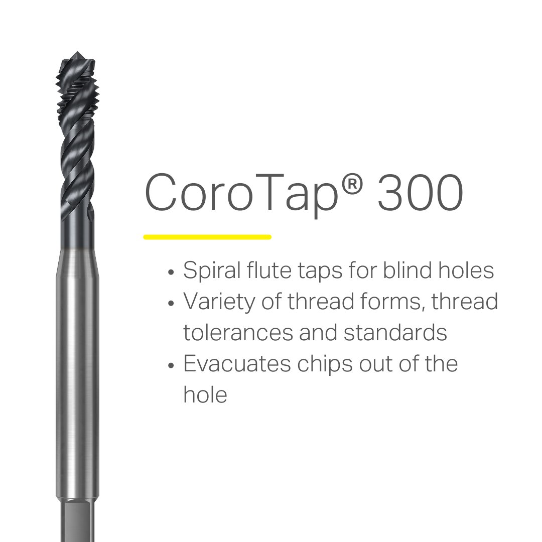 SandvikCoro_IN's tweet image. Developed for through holes and blind-hole operations, CoroTap® tools feature an enhanced edge design and material grade to ensure reduced axial forces and torque. 

Learn more from bit.ly/Tapping-India 

#tapping #tappingtools