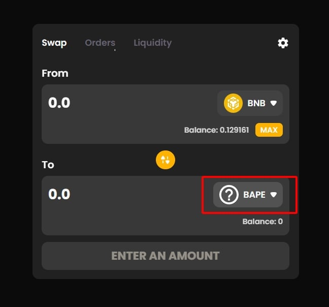 APEmoveApp's tweet photo. How to buy $BAPE token? 

🔹 Step 1: https://t.co/GiIXql4vXE
🔹 Step 2: Choose From "BUSD" To "#BAPE"
🔹 Step 3: Paste contract of $BAPE token: 0x70e48eb0881a8c56baad37eb4491ea85eb47b4b2
🔹 Step 4: Approve "BAPE" contract and "SWAP"

✅ Dextools: https://t.co/OE7NS1zBqF https://t.co/0uIiYtF76H