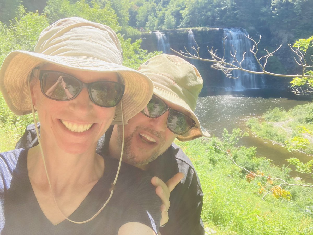 DebPatters's tweet photo. It’s been 20+ years since we’ve hiked this treacherous trail to the base of a 110’ waterfall. Somehow the mostly-sedentary hubs was just fine, while I struggled to stay upright. #capes100 might kill me dead. https://t.co/gu1RLucIjE