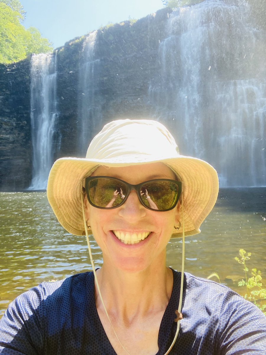 DebPatters's tweet photo. It’s been 20+ years since we’ve hiked this treacherous trail to the base of a 110’ waterfall. Somehow the mostly-sedentary hubs was just fine, while I struggled to stay upright. #capes100 might kill me dead. https://t.co/gu1RLucIjE