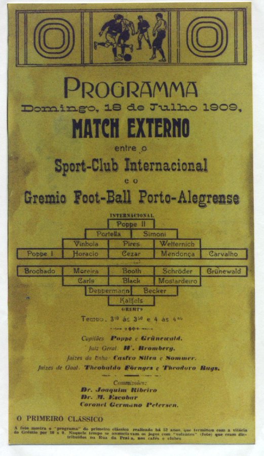 Há 113 anos atrás, era disputado o primeiro Grenal da história