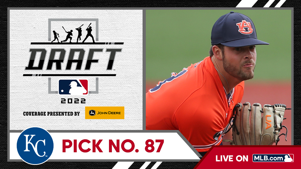 MLBDraft's tweet photo. With the 87th pick, the @Royals select @AuburnBaseball right-handed pitcher Mason Barnett, No. 209 on the Top 250 Draft Prospects list.

Watch live: https://t.co/Vpb66VBrPo https://t.co/qXSzeBlctO