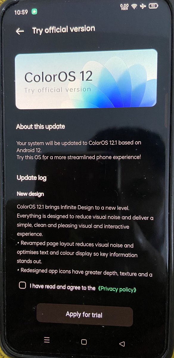 JoydeepBora's tweet photo. Are we getting the stable coloros12 update on the Reno10xZoom in India or this trail version only? @OPPOIndia @colorosglobal @OPPOCareIN @oppo https://t.co/KVJhN9cplD