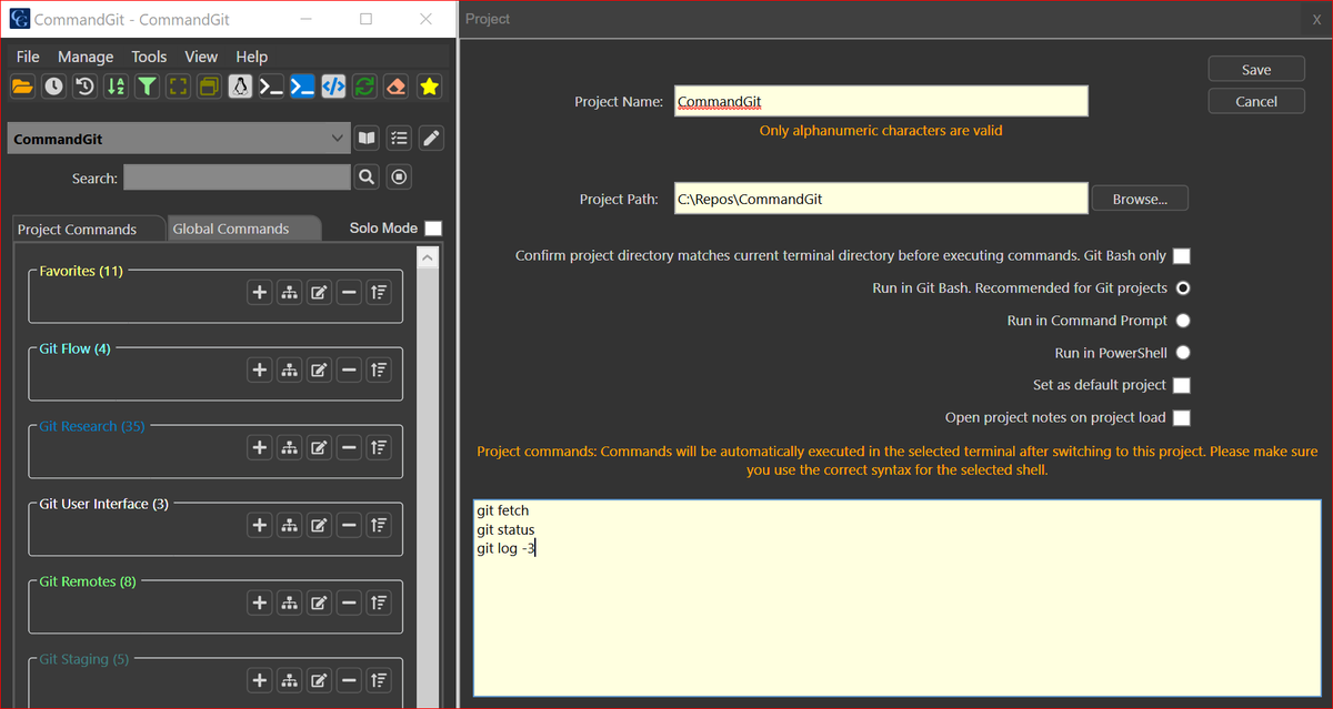 CommandGit's tweet image. @CommandGit allows changing #Git settings dynamically when switching between repos. You can run multiple commands, so by the time the folder is loaded, all the info is available on the screen. You can also change the email and user settings to switch between work and home repos!