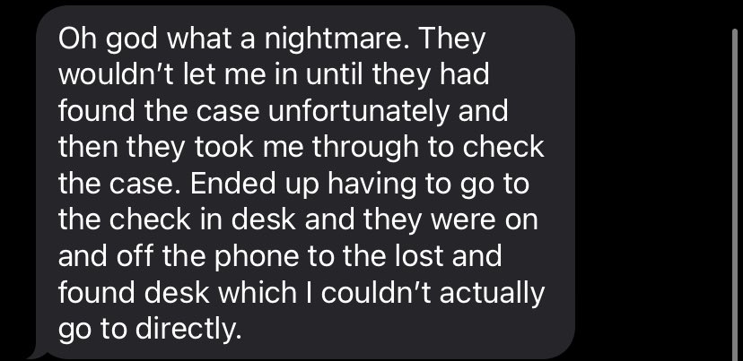 DavidWRCampbell's tweet photo. @katiecr62066555 @DublinAirport No idea of the details but he bought the cheapest plane ticket he could to get in and got his bag back this morning, he was unsure if he was actually allowed to do what he did. Someone else I texted got it back without buying a ticket, here’s what they said https://t.co/P14VHVsRgs