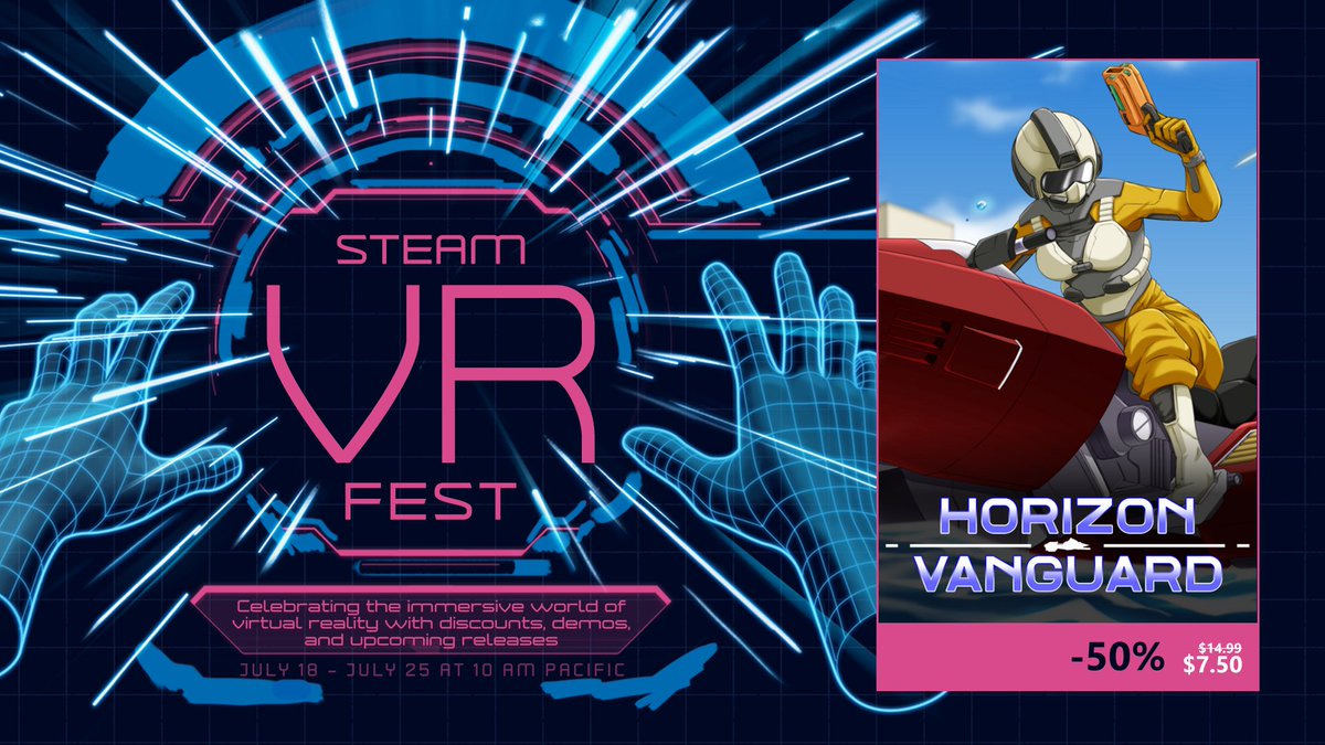 HorizonVanguard's tweet photo. Grab HORIZON VANGUARD for $7.49 during #SteamVRFest ! https://t.co/lT113DG35b https://t.co/rrDzqMbSwE