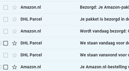 Èèn pakketje van Amazon en krijg gelijk 6 mailtjes, thanks he