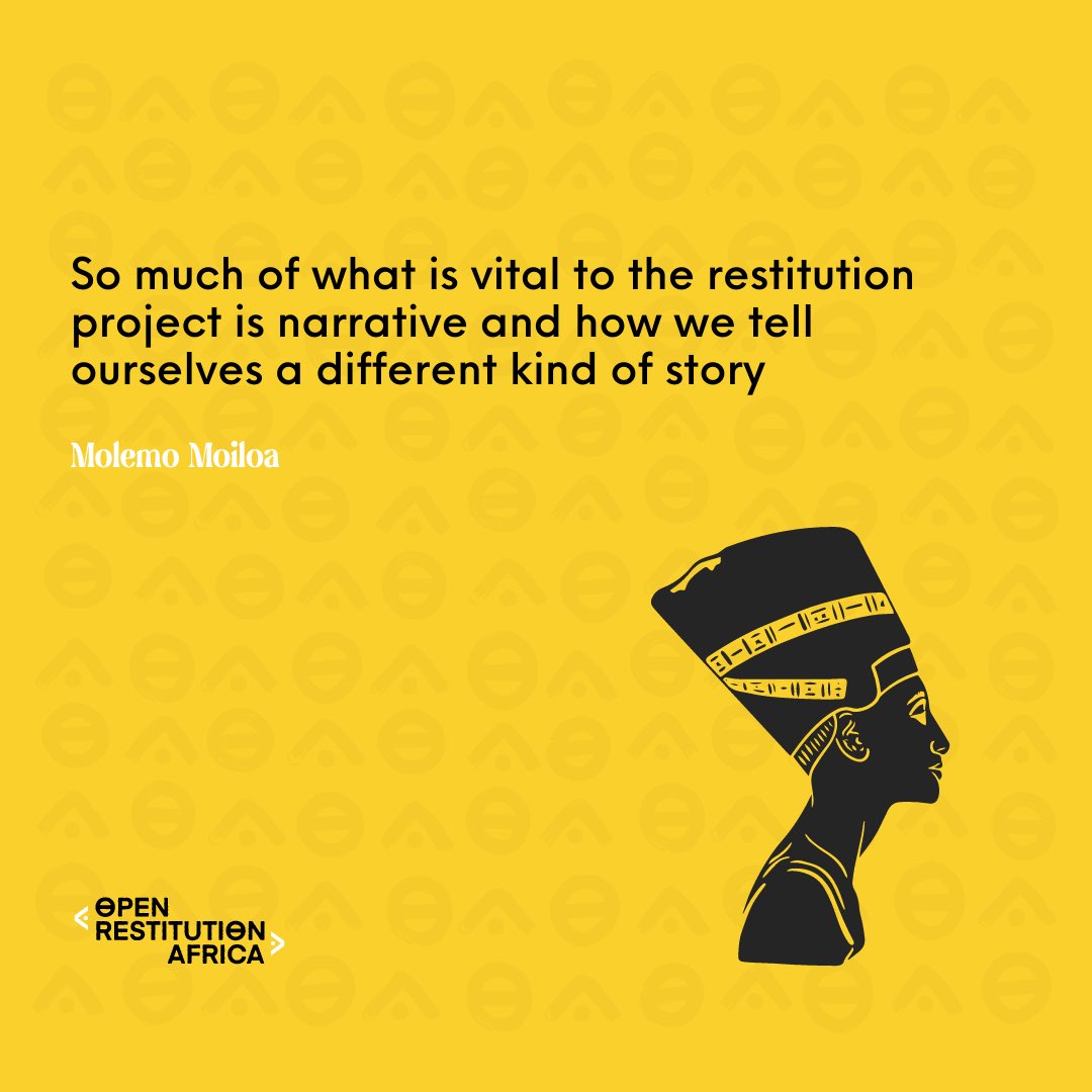 OpenRestitution's tweet photo. Narratives are powerful because they have the power to teach and inspire. We must begin to tell ourselves a different kind of story, the right story, as much of it as we can access. Click https://t.co/6pNAfyfgXd to listen to episode 2.2 of #Accessforwho https://t.co/O4fdXfuNMa