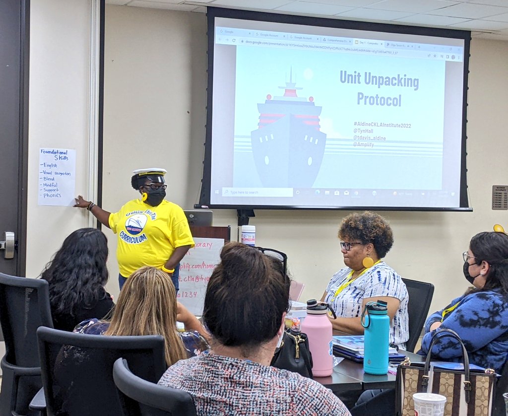 emytomita's tweet photo. We started our cruise &amp;  our next stop is #UnitUnpacking Day 1 of the 3-5 CKLA Institute ⁦@amaldrufeu0608⁩ using #TPR &amp; #paperfolding  ⁦@TayTotTinyTots⁩ ⁦@emytomita ⁦@KristalWashin16⁩ ⁦@TynHall⁩ ⁦@tdavis_aldine⁩ #aldineCKLAInstitute ⁦@Amplify⁩ @CurriculumMatrs https://t.co/icojMF5v8G