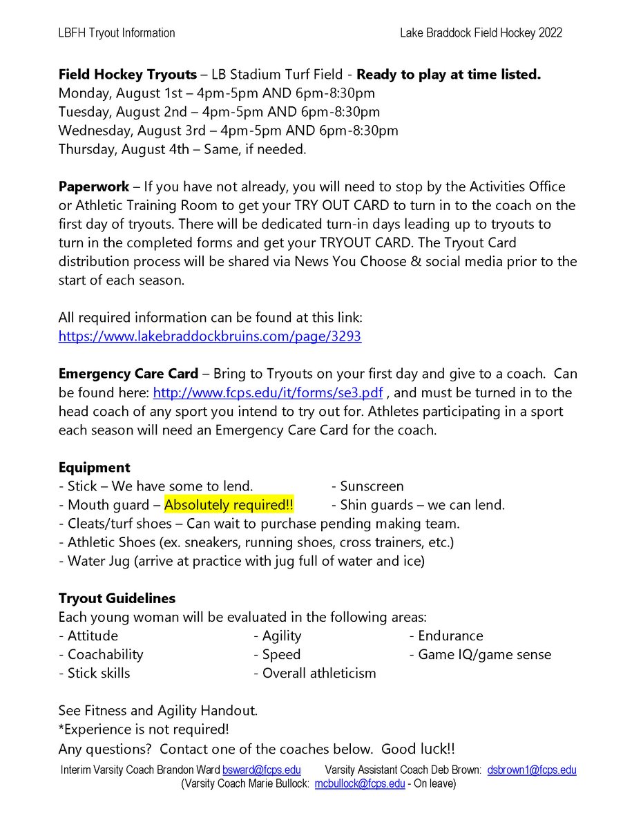 Lake Braddock FH tweet media