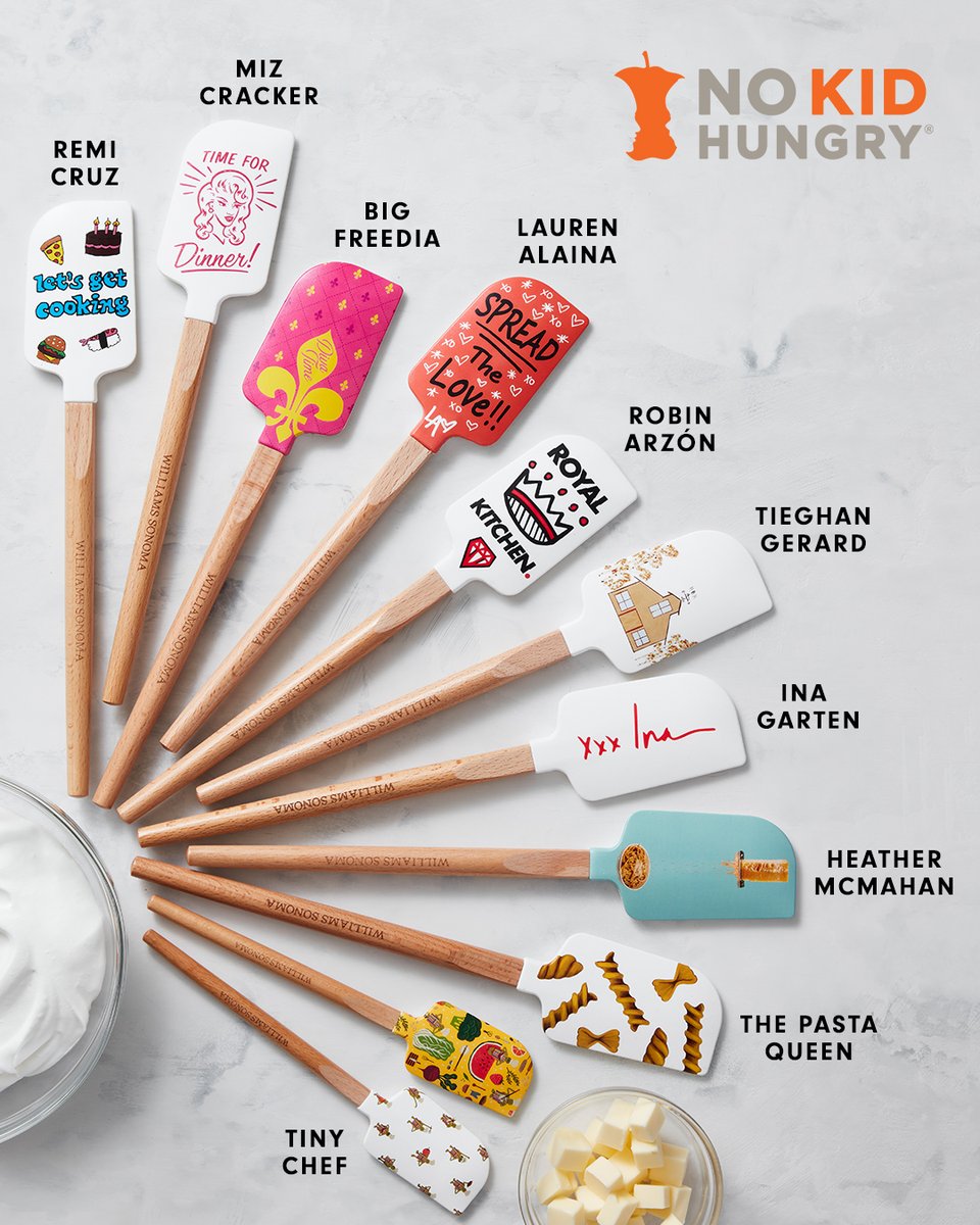 The @williamssonoma x @nokidhungry 2022 spatula collection is HERE: bit.ly/3OoZVCo. 1 purchase helps provide up to 40 meals to kids in need in America. #nokidhungry