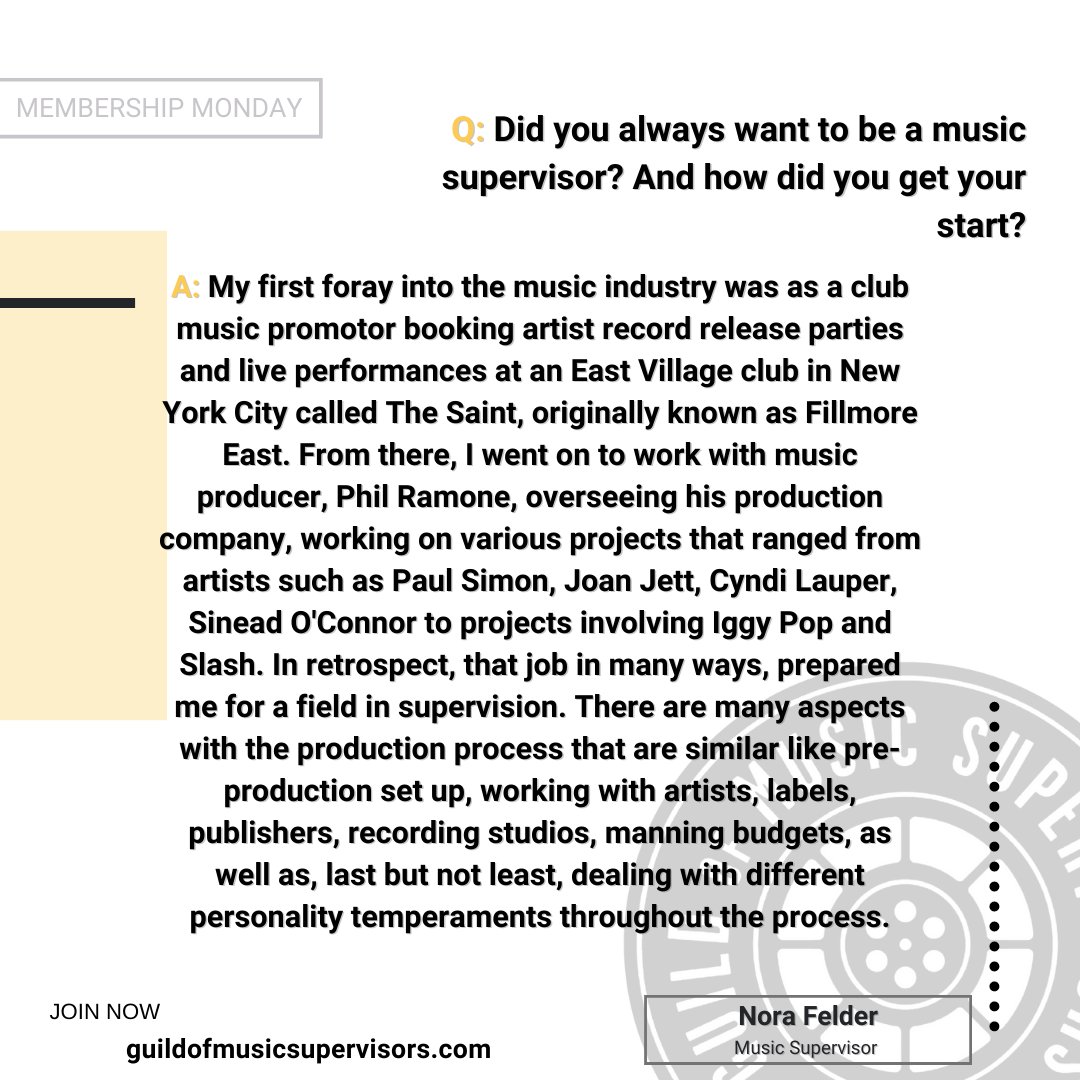 guildofmusic's tweet image. 1/2

Music supervisor and GMS member Nora Felder is this week's #GMSMembershipMonday feature! We've been looking forward to celebrating @norafelder's @TheEmmys"Outstanding Music Supervision" nomination for her work on @netflix @Stranger_Things  - "Chapter Four: Dear Billy"!👏