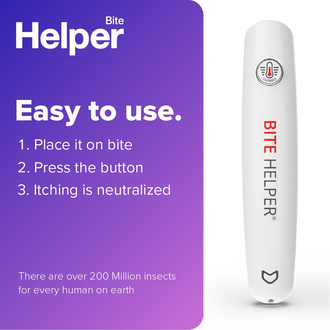 TheBiteHelper's tweet image. Bite Helper quickly stops itch from insect bites
✅  Chemical and drug-free
✅  Clinically studied
✅  Safe and effective
Need one? Get one: bitehelper.com
#mosquitoes #bites #itch #BiteHelper #itchbegone #SummerVibes ##drugfree #insects