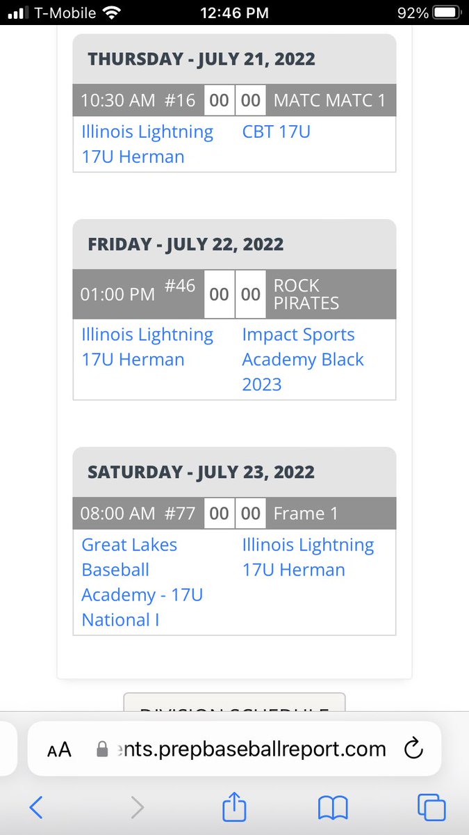 17U Herman PBR Rock Schedule this week! <a href="/TopPreps/">TOP PREPS - Free Sports News, Videos & Information</a> <a href="/jucoroute/">#JucoRoute</a> <a href="/BaseballCf/">CF Uncommitted Baseball</a> <a href="/UncommittedUsa/">UncommittedPlayersUSA</a> <a href="/PrepSoutheast/">Southeast Prep Baseball Recruiting</a> <a href="/CoastRecruits/">Coast 2 Coast Recruits</a> <a href="/QrRecruiter/">QR RECRUITER</a> <a href="/DirectRecruits/">Direct Recruits</a> <a href="/ILLTNG17uHerman/">IllinoisLightning18UHerman</a>