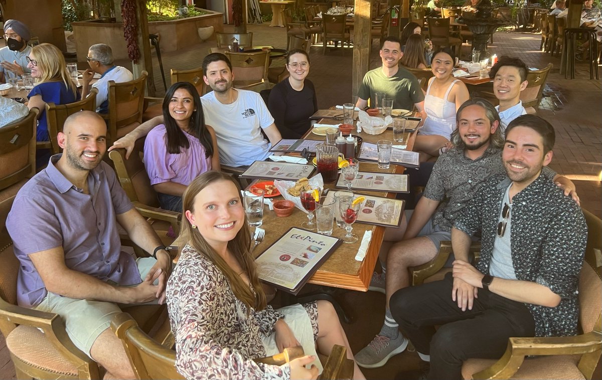 UNMDermatology's tweet photo. Some photos from the new resident welcome party at UNM. We are thrilled to have you with us! 
@ealtmanmd @SStepenaskie @joannafair1 @UNMHSC @UNMHospital @AimeeSmidt @confocalist @ns_barbosa @CyrelleMD @ProfsofDerm @AADmember https://t.co/roaOzO3Iws