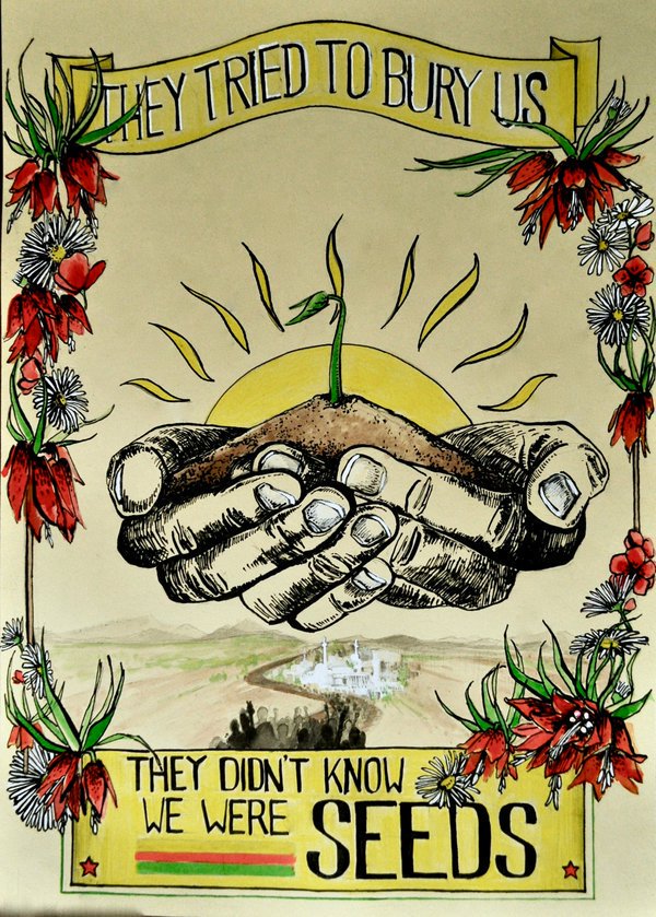 SolidarityEcon's tweet photo. ☀️️Tomorrow marks the 10 year anniversary of the start of the #Rojava Revolution, a decade since people in North &amp; East #Syria rose up and announced the establishment of a women-led system of people's democracy, without a state. Solidarity to the people of NES - #10yearsRojava✌️ https://t.co/QeWywuqUOs