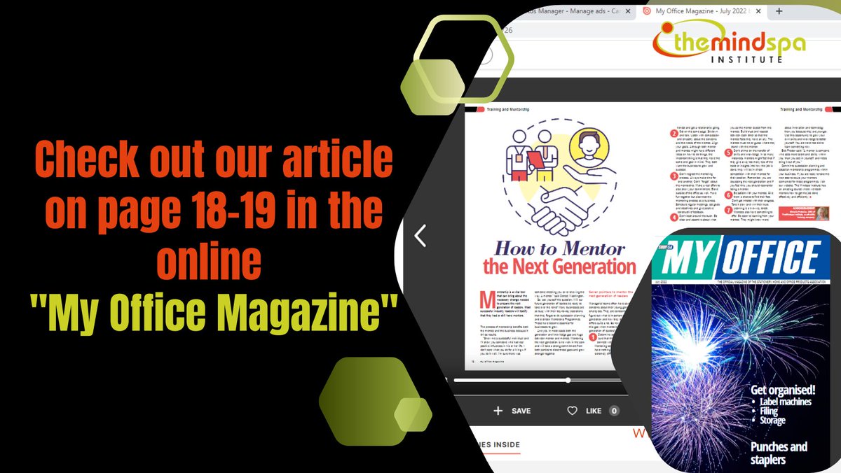 The_Mindspa's tweet photo. Check out our latest article in the latest edition of the online publication:
My Office Magazine - July 2022. Read the full article on page 18-19 at
https://t.co/rxQSNVn2T8 https://t.co/Ulr5Ls3MRY
