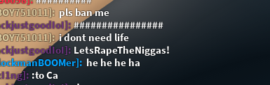 MrAmazI1ng's tweet image. @Roblox
what is this? basically, someone was saying the n word yet they got banned for this
I got banned for this as well yet I did nothing besides saying "Roblox filter is bad" #Roblox
#robloxfilter
he did not get banned for n word but for "roblox filter is bad"