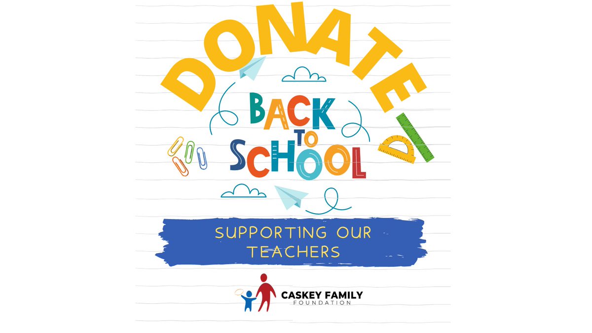 If you would like to help us assist in supplying our teachers with supplies for this ‘22-23 year, please visit our donation page.

💯% of your donation will go directly towards the Back To School initiative.

DONATE: caskeyfamilyfoundation.org/donate

BACK TO SCHOOL caskeyfamilyfoundation.org/current-initia…