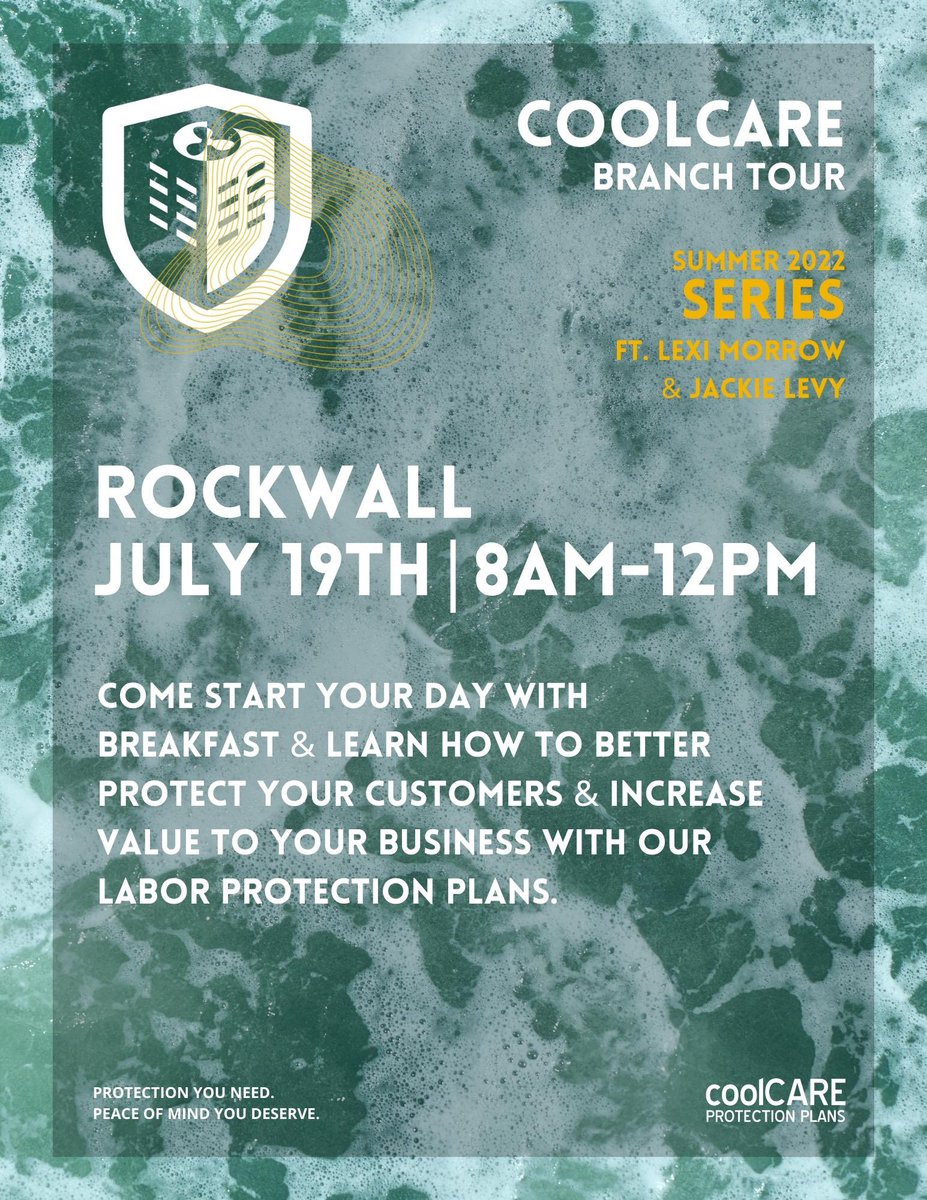 We will be at Standard Supply in Rockwall, TX tomorrow for the next stop of the CoolCARE Branch Tour. Stop in for some breakfast &amp; meet your CoolCARE Representative, Jackie Levy!