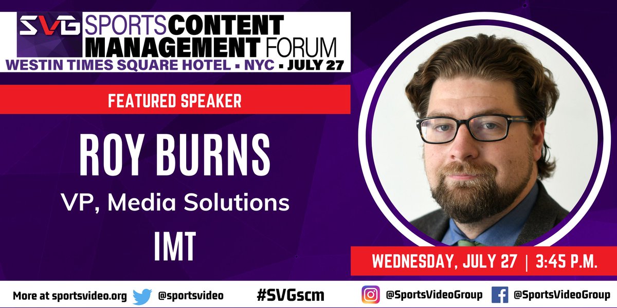 imtglobalinc's tweet image. Come hear from our resident #MAMrockstar Roy Burns at @sportsvideo&apos;s Sports Content Management Forum on July 27th at 3:45PM! Roy will be speaking on the &apos;Metadata Madness: Best Practices in Metadata Assignment&apos; panel. #SVGscm

bit.ly/3z9hnX3