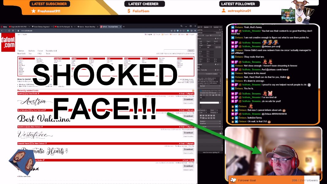 Bitgamey's tweet photo. Holy gift subs, Batman @zintaus was WAY too generous today gifting 50 SUBS! I am still in shock but so very grateful. More emotes! Thanks for bits and chat to @SciAnts_Media @UnwantedWar One amazing community ❤️ We raided out to @OndrejAngelovic #gamedev #iamadog #madewithunity https://t.co/gny1cHKJCb