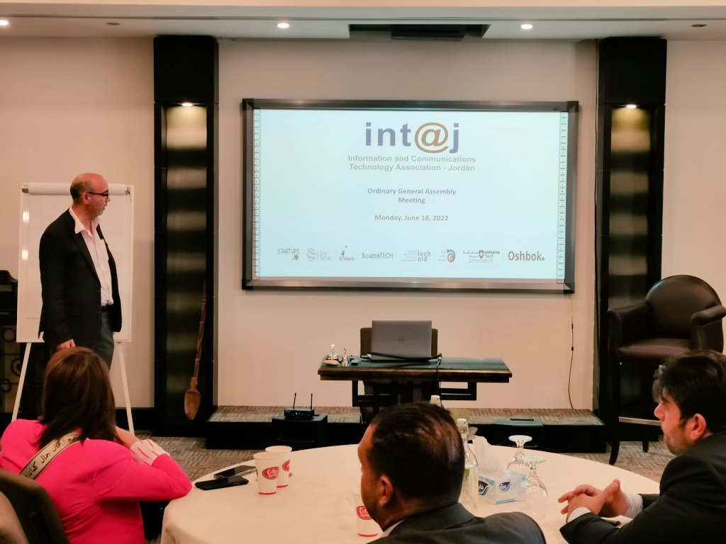 intajICTJO's tweet photo. #جمعية_انتاج تعقد اجتماع #الهيئة_العامة العادي بحضور النصاب القانوني من أعضاء الجمعية
#intaj #OrdinaryAsemblyMeeting
#TechAID #SHETECHS #JOITED #IPreach #MENAICT22 #StartupsJo https://t.co/oUxZCLLxtP