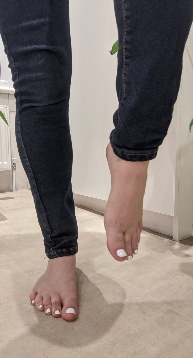 AquasToes's tweet photo. The view you'd see if I was a giant and you were a little bean, about to get stopped on #toospecific #oddlyspecific #feet #foot #giant  #giantess #mommy #fetish #jeans #crush #step #stomp #pedicure #whitenails https://t.co/3mxlqCQSO5