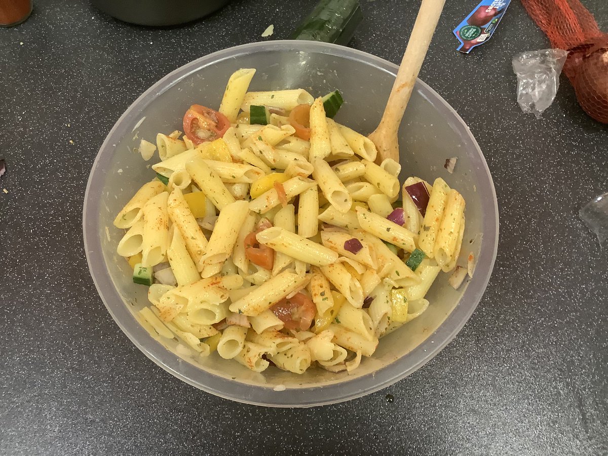 PeelParkClass18's tweet photo. Group 2 - Greek pasta salad https://t.co/bUsYHSK1c2