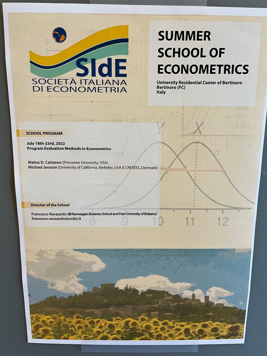 SIdE_IEA's tweet photo. The @SIdE_IEA summer school on "Program Evaluation Methods in Econometrics" has started. Thanks to our teachers Matias Cattaneo and Michael Jansson and all participants https://t.co/sY8PdjPiWM