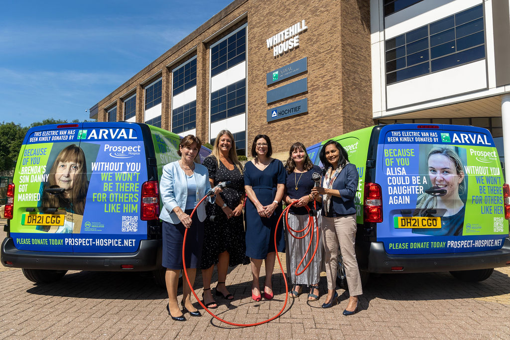 prospecthospice's tweet photo. A huge thank you to @Arval_UK, the sustainable (vehicle) leasing company, for the donation of two new electric vans.

The zero emission vehicles will replace the current diesel vehicles used in the local area to deliver goods to the charity’s 15 shops.

https://t.co/y46B54NzIM https://t.co/mMMJOkFJcG