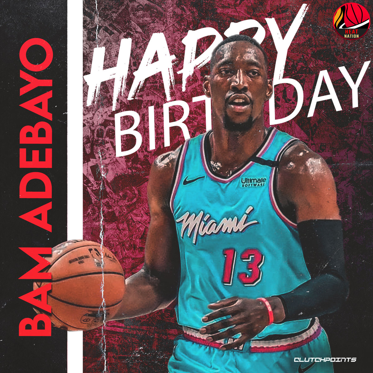 HeatNationCP's tweet photo. Heat nation, let us all greet Bam Adebayo a very happy birthday! 🎉 https://t.co/ES9aeq98Q6