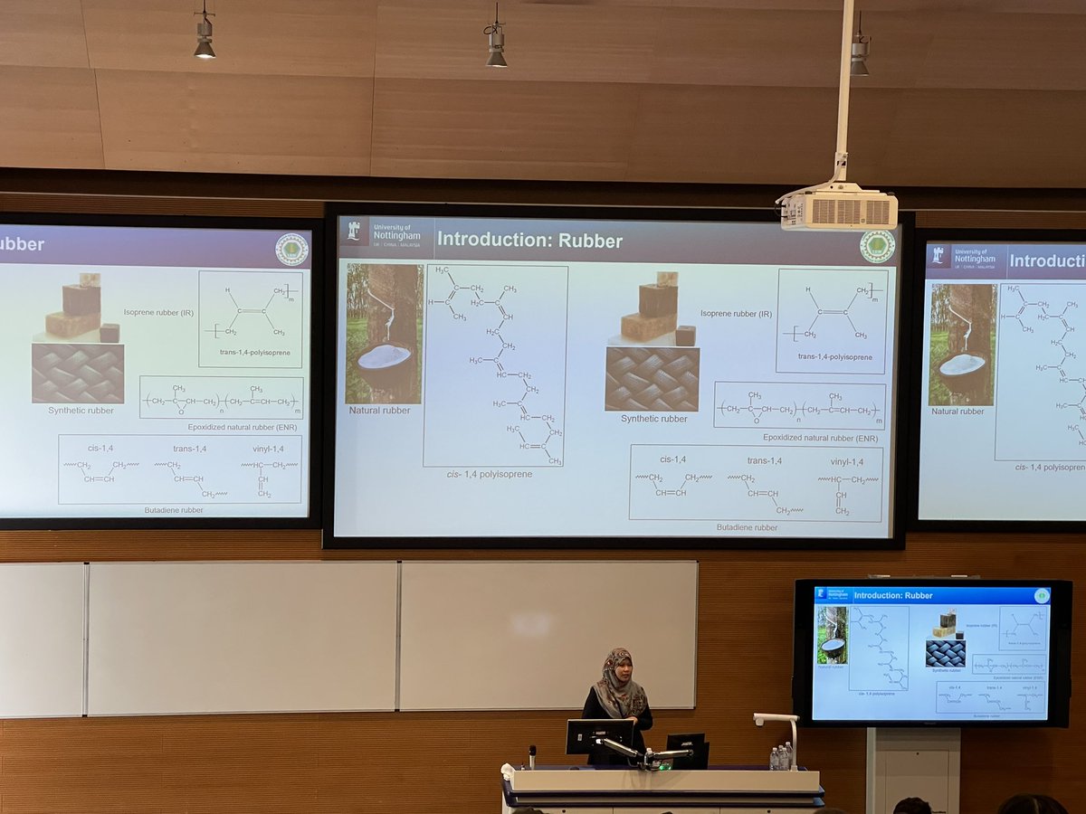 YRM_2023's tweet photo. Up next is Aziana Abuhassan from the University of Nottingham to tell us about Engineering of Enzymes for the Degradation of Synthetic Rubbers! https://t.co/nRAZ44EJ38
