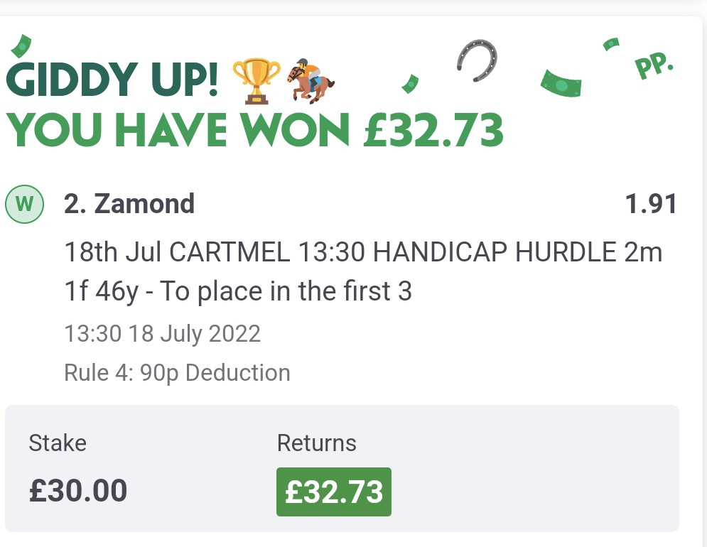 AdamAdamoc37's tweet photo. @paddypower @AskPaddyPower I didn't realise it was 1st of April today.

Can you please look at this again as you have settled the bet incorrectly a 5/2 horse being withdrawn doesn't lead to a 90p rule 4 https://t.co/BiVgd2DSCs