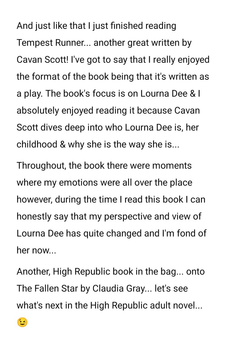Summie_books's tweet photo. Another High Republic book in the bag! My review on Tempest Runner written by @cavanscott! Such a well written and hooking book that you won't put down... 😉 #StarWarsTheHighRepublic #TempestRunner https://t.co/QFXH5DghZw