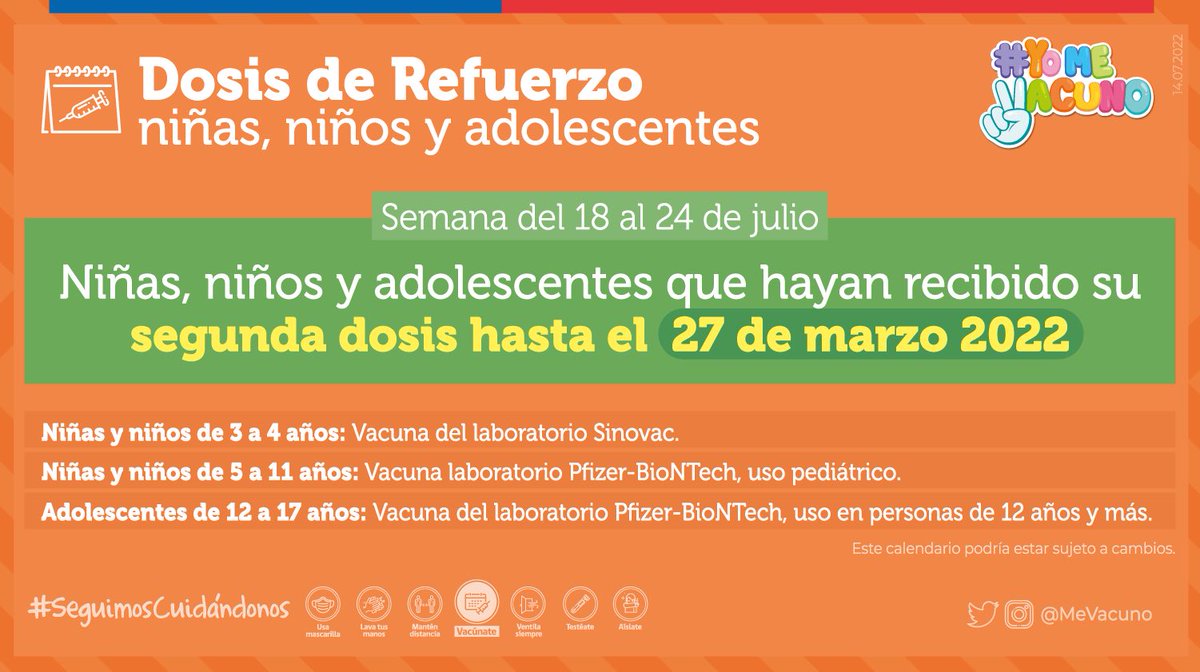 SaludNuble's tweet photo. 🔺Recuerda que completar tu esquema de vacunación es muy importante para enfrentar la pandemia 💉

👆🏼#PontealDía revisando el calendario de inoculación de la semana del 18 al 24 de julio. 

#yomevacuno✌🏼 
#enñublenosseguimoscuidando https://t.co/qROXtJCkbh