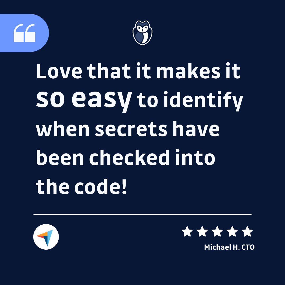 GitGuardian's tweet photo. "Love that the product makes it so easy to identify when secrets have been checked into the code! Coupled with the low price point, this is a HUGE win for our team + code base. " Michael H. CTO via @Capterra
#appsec #cybersecurity #voiceofcustomers
https://t.co/kia35IqHT6 https://t.co/gW9Vd7WNg9