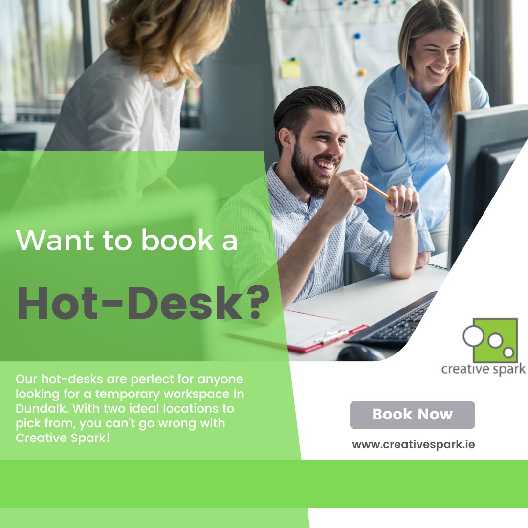 Remote working is now a permanent fixture in many of our lives. At Creative Spark we have a number of desk plans available to hire in both Muirhevnamor and Clanbrassil Street to meet your needs!

For more information, visit our website now! 

ow.ly/pzyP50JwOAR