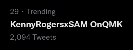 samly__'s tweet photo. yey! trending na po ang tagline for Samantha Bernardo @SamBer_Official @kumuPH @kennyrogers_ph 

KennyRogersxSAM OnQMK
#SamanthaBernardo https://t.co/OEI5a7TEsx