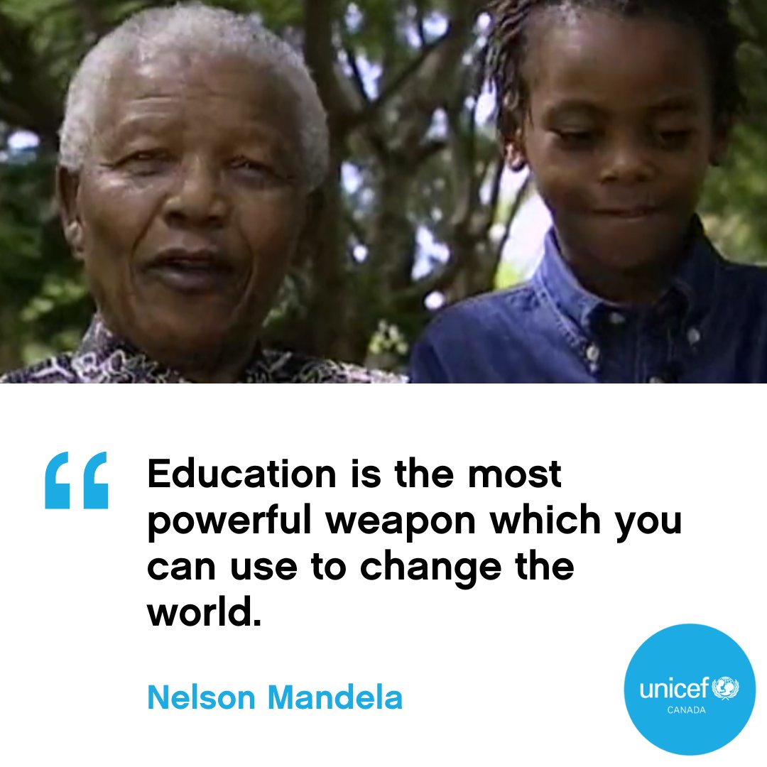 UNICEFCanada's tweet photo. On Neslon Mandela Day, we honour the work, vision and legacy of an incredible man. May he continue to inspire generations.
#MandelaDay https://t.co/5TfBSKi5dm