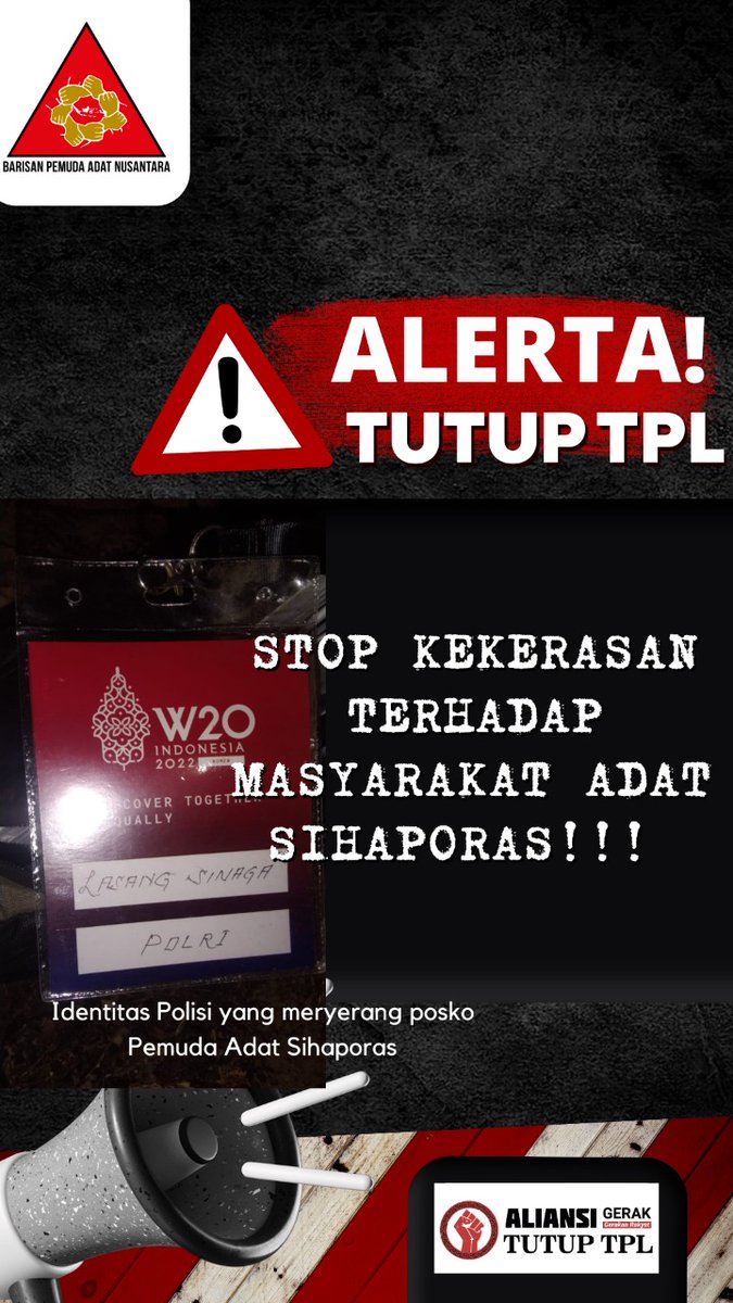 SaveToba's tweet photo. 🚨Alerta
Sihaporas tegang!
Kembali aparat kepolisian dan tentara datang ke wilayah adat Sihaporas. Sekitar pukul 7 mlm wib tadi, 22 (DUA PULUH DUA) mobil aparat kepolisian dtg mengancam Masy Adat Sihaporas yg berjuang di wilayah adatnya. #StopKekerasan #TutupTPL #Alerta https://t.co/v4hxjBJJWa