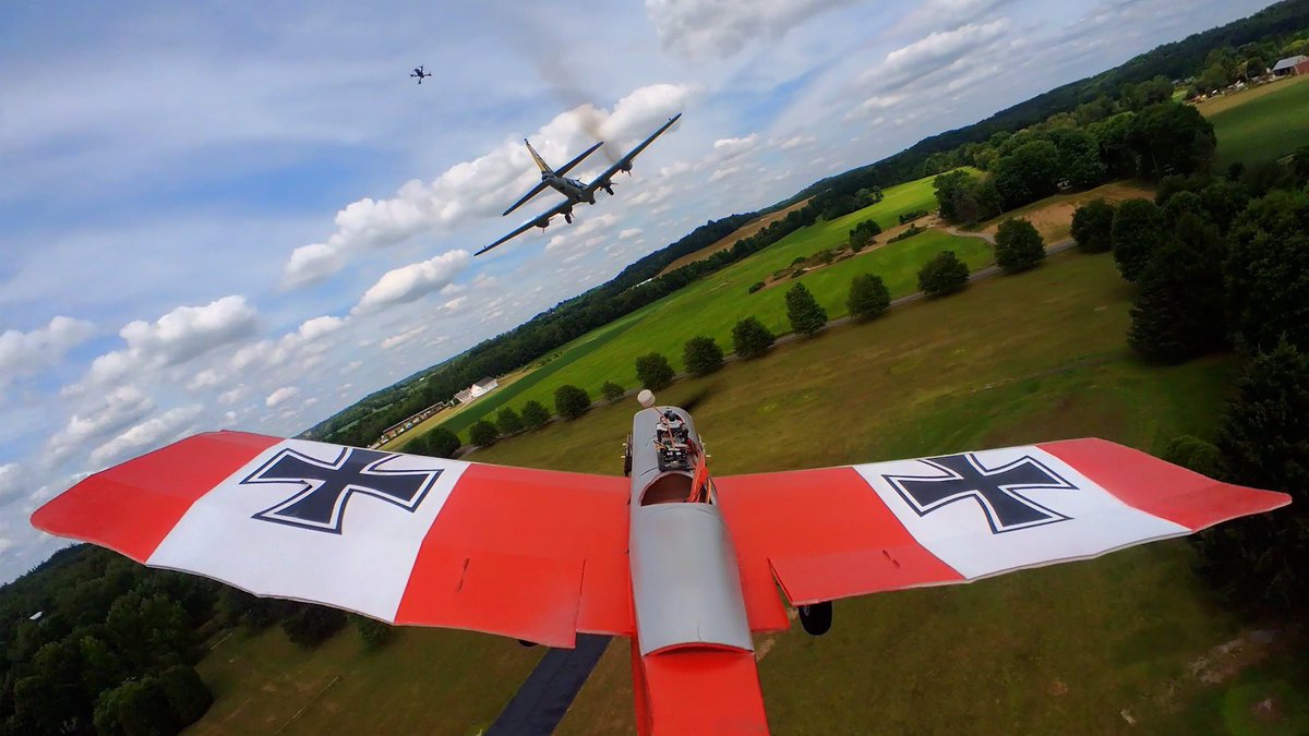 FliteTest's tweet photo. The craziest video we have ever made is live NOW!!! Filled with lazer tag, crashes, and so much more. Check it out on our main YouTube channel. #flitetest #b17flyingfortress https://t.co/88avmeXBnb
